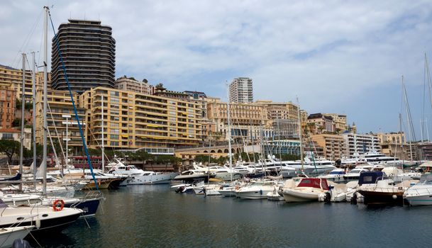 MONTE CARLO, MONACO - MAY 1: Cityscape and harbor Hercules on May 1, 2013 in Monte Carlo, Monaco. 

Monte Carlo, Monaco - May 1, 2013: Cityscape and harbor Hercules.
