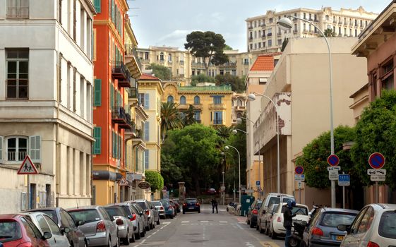 NICE, FRANCE - MAY 1: Architecture of buildings on May 1, 2013 in Nice, France.

Nice, France - May 1, 2013: Architecture of buildings in Nice, French Riviera. Architecture in the city is very different, here you can see both classical and modern architecture.