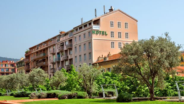 NICE, FRANCE - MAY 2: Architecture of buildings on May 2, 2013 in Nice, France.

Nice, France - May 2, 2013: Architecture of buildings in Nice, French Riviera. Architecture in the city is very different, here you can see both classical and modern architecture.