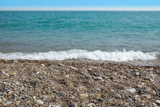 View of Mediterranean sea in Nice, France