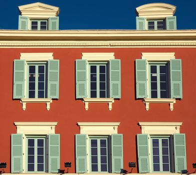 Typical architectural details of the Massena Square. Nice, France