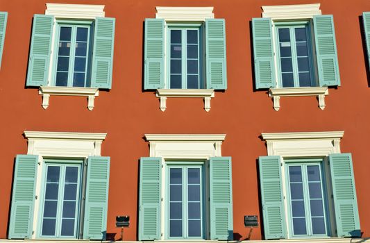 Typical architectural details of the Massena Square. Nice, France