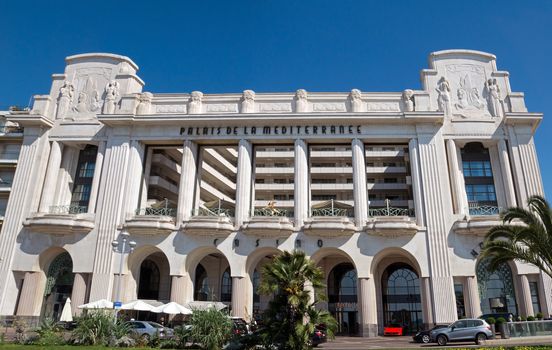 NICE, FRANCE - MAY 4: Mediterranean Palace is located on the Promenade des Anglais on May 4, 2013 in Nice, France. This hotel was built in 1930 by architect Charles Dalma.

Nice, France - May 4, 2013: Mediterranean Palace is located on the Promenade des Anglais. This hotel was built in 1930 by architect Charles Dalma.