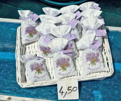 Dried lavender for sale in bags. Nice, France.