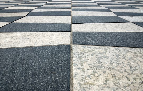 Black and white ceramics on the Place Massena in the city of Nice, France