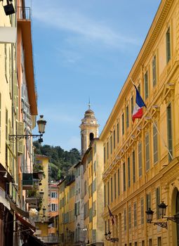 Houses in the old town of the city of Nice, France 