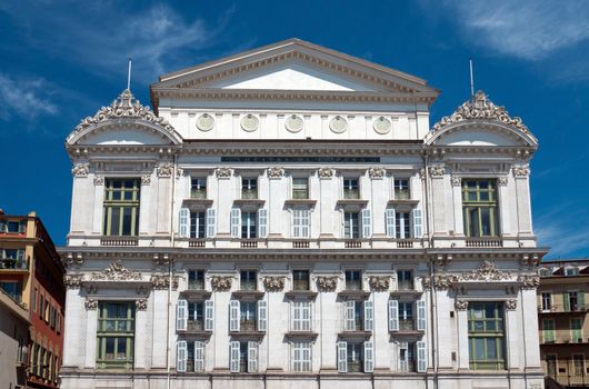 Front facade of the Opera house in city of Nice, France