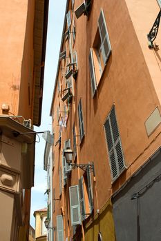 Houses in the old town of the city of Nice, France