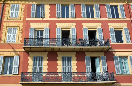 Typical city architecture. French riviera, city of Nice, France. 
