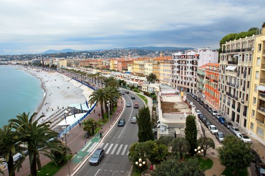 NICE, FRANCE - MAY 5: Panoramic view of city on May 5, 2013 in Nice, France. One of the main resorts of the Cote d'Azur (French Riviera).

Nice, France - May 05, 2013 : Panoramic view of city. One of the main resorts of the Cote d'Azur (French Riviera).
