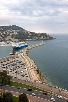 
NICE, FRANCE - MAY 5: Aerial view of the Port de Nice on May 5, 2013 in Nice, France. Port de Nice was started in 1745.

Nice, France - May 5, 2013: Aerial view of the Port de Nice in French Riviera. Port de Nice was started in 1745.