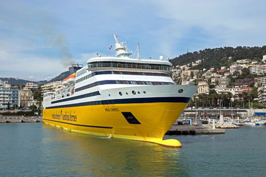 NICE, FRANCE - MAY 4: Cruise ship in Port de Nice on May 4, 2013 in Nice, France. Port de Nice was started in 1745.

Nice, France - May 4, 2013: Cruise ship in Port de Nice. Port de Nice was started in 1745.