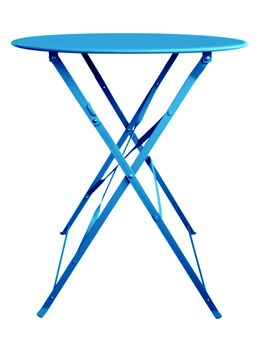 Blue Folding Table isolated on white, with clipping path.