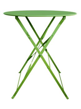 Green Folding Table isolated on white, with clipping path.