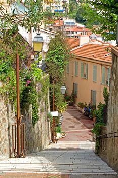 Old district in historical centre of Cannes, France. Cannes is a city located in the French Riviera. City founded by the Romans in 42 BC.