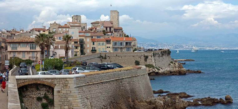 ANTIBES, FRANCE - MAY 6: Cityscape and mediterranean coast on May 6, 2013 in Antibes, France. 

Antibes, France - May 6, 2013: Cityscape and mediterranean coast.