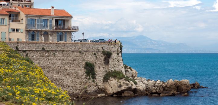 ANTIBES, FRANCE - MAY 6: Cityscape and mediterranean coast on May 6, 2013 in Antibes, France. 

Antibes, France - May 6, 2013: Cityscape and mediterranean coast.