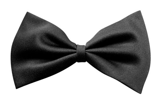 Black bow tie, isolated on white background. Clipping path included.