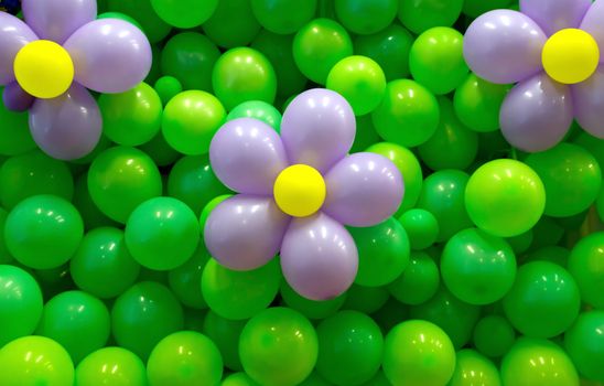 Party balloon background with flowers balloons