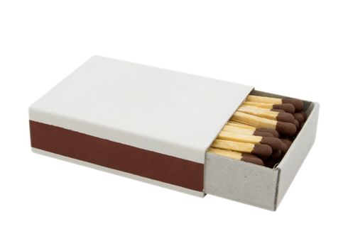 Matchbox with a blank top, easily add your own text, images etc. Clipping path included.