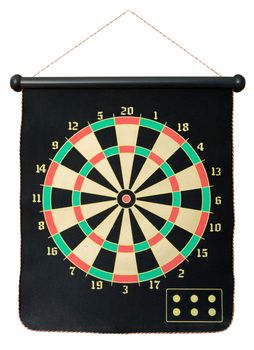 Dartboard isolated on white. Clipping path included.