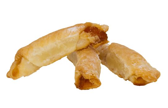 Baked fingers is a traditional Jewish dessert made by tightly rolled dough stuffed with nuts and honey.