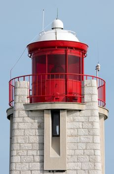 Lighthouse closeup in the port of Nice, France