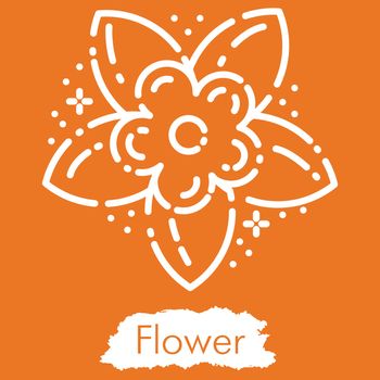 Illustration isolated on orange background. Line style vector engraving illustration. Cute, modern