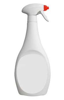 Plastic spray bottle isolated on white. Clipping path included.