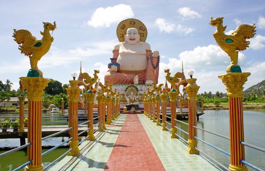 Smiling Big Buddha of wealth statue on Koh Samui, Thailand