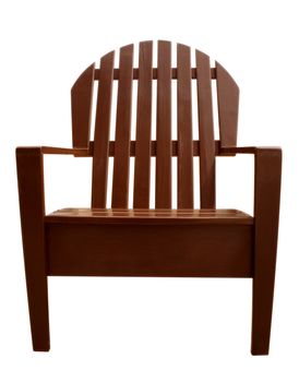 Wooden armchair isolated on white. Clipping path included.