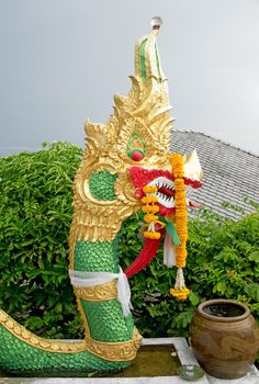 Head of Thai dragon - king of Naga statue
