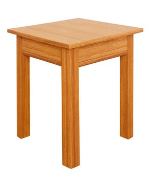 Wooden stool isolated on white with clipping path.