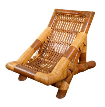 Wooden armchair isolated on white. Clipping path included.