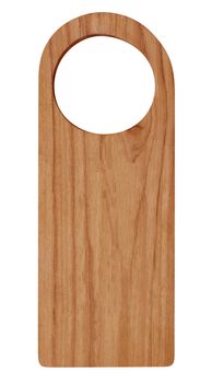 Blank wooden "Do Not Disturb" style sign on white background