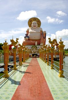 Smiling Big Buddha of wealth statue on Koh Samui, Thailand