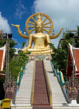 Phra Yai Buddhist Temple (Wat Phra Yai), the golden Big Buddha statue, Koh Samui, Thailand
