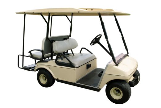 Golf car isolated on white. Clipping path included.