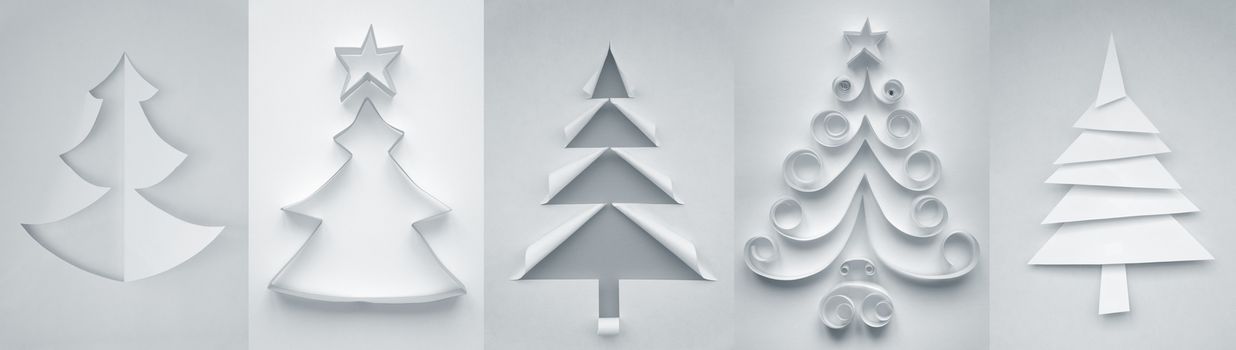 Christmas trees made of paper for your design