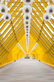Andreevsky pedestrian bridge in Moscow - inside view.