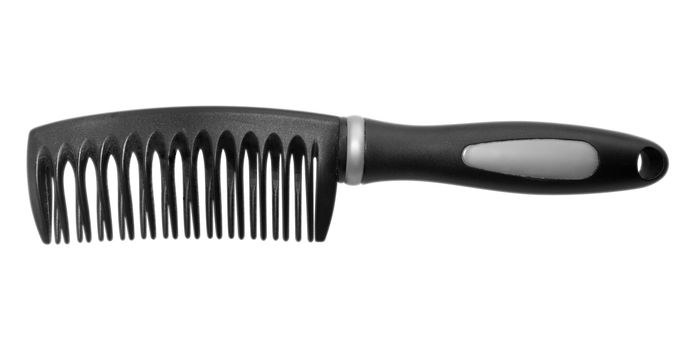 Large Black Comb isolated on white. Clipping Path included.