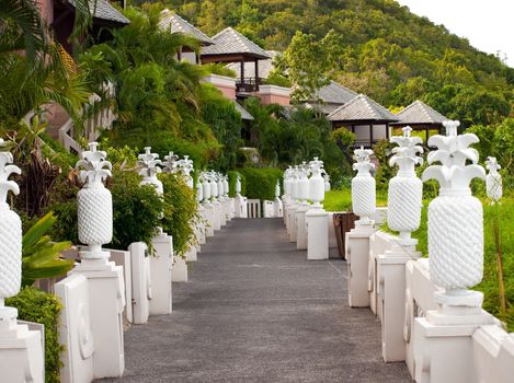 Tropics village and garden are terraced in Thailand