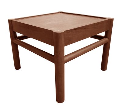 Wooden stool isolated on white. Clipping path included.