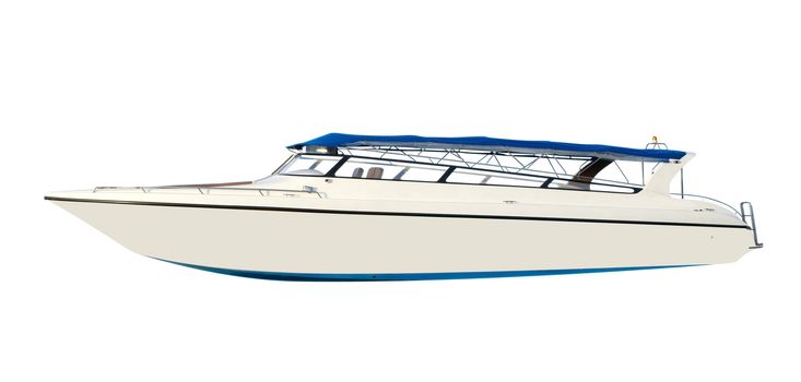 Speed boat isolated on white. Clipping path included.