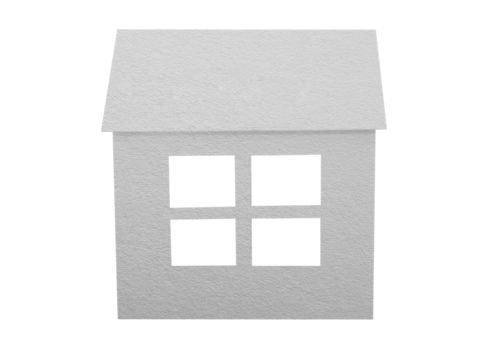 Paper house isolated over white background. Clipping path included.