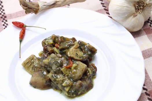 Mushrooms cooked with parsley and garlic