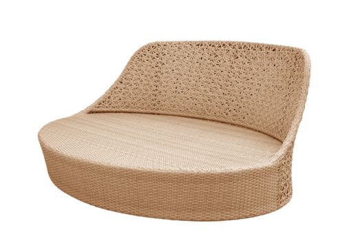 Wicker sofa isolated on white. Clipping path included.
