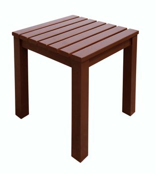 Wooden stool isolated on white background. Clipping path included.