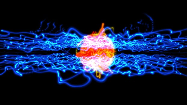 Abstract energy ball particle background in space