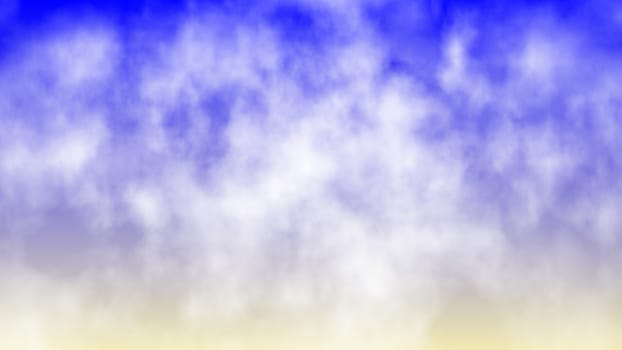 fly in clouds blue sky background 3d